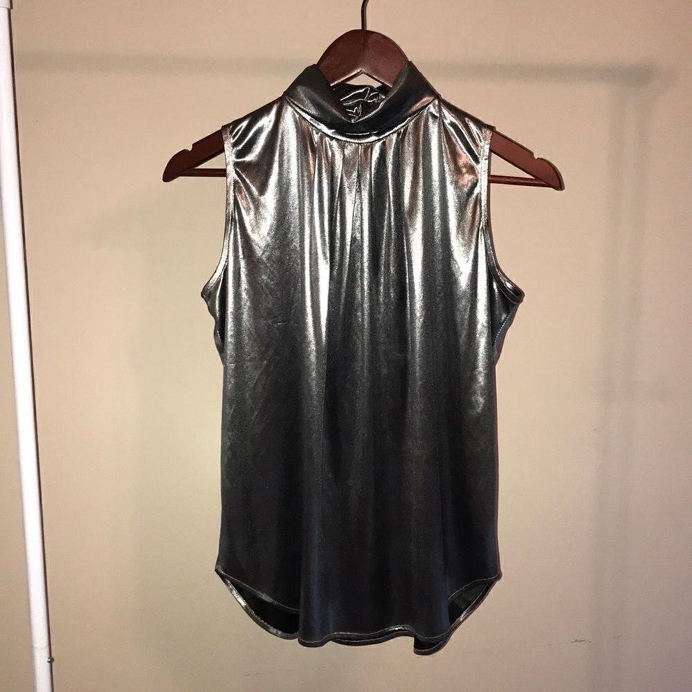 Dina Ariel Vintage Silver Sleeveless Blouse - Sz S